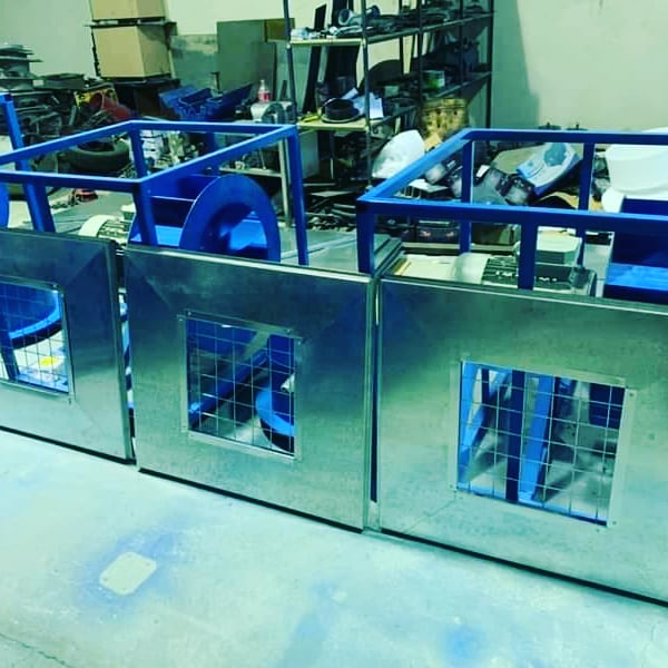 Completion of box fan housing and guard